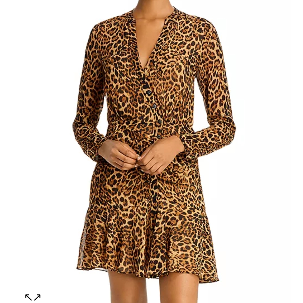 JAYGODFREY Brown and Black Long Sleeve V-Neck Cocktail Dress - Picture 1 of 12